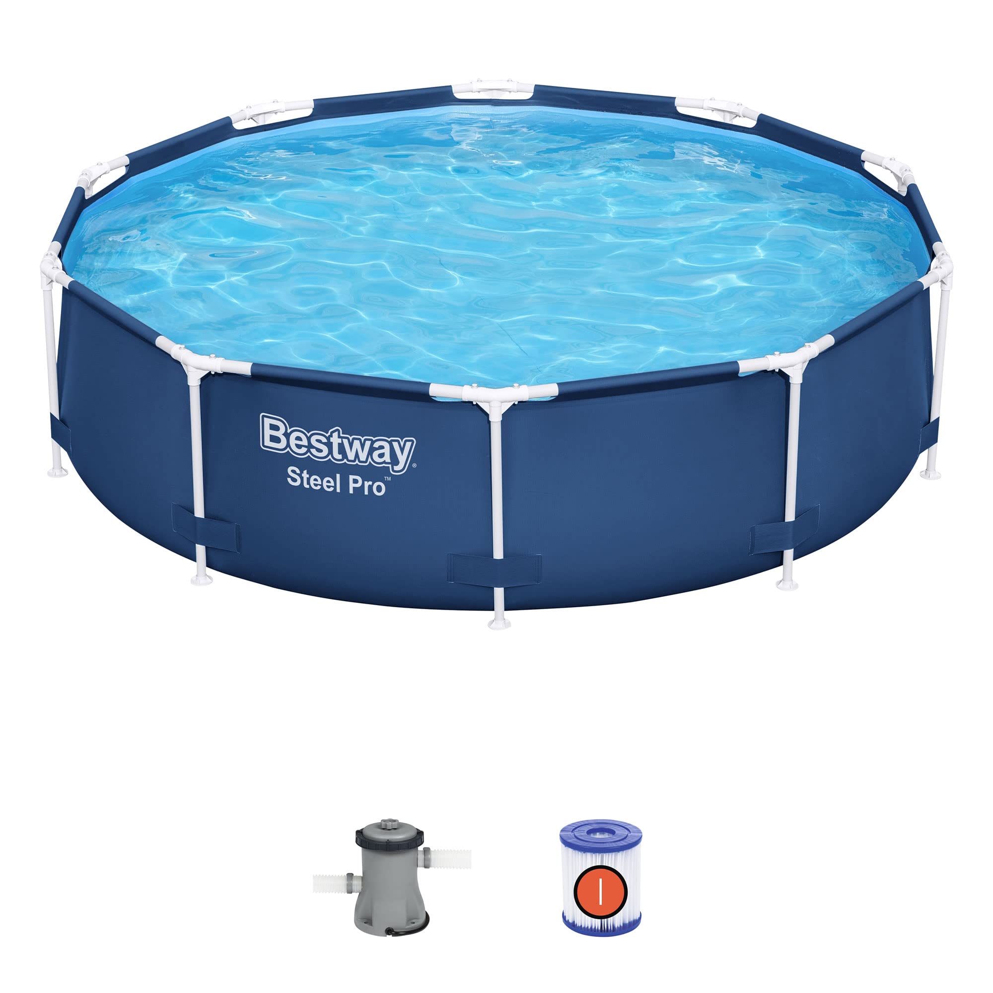 Bestway Steel Pro 10' X 30' Round Above Ground Pool Set | Includes 330Gal Filter Pump