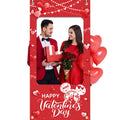 Mouse Valentines Day Photo Props Banner,Red Happy Valentines Day Party Decoration Photo Props Backdrop Frame for Happy Valentine