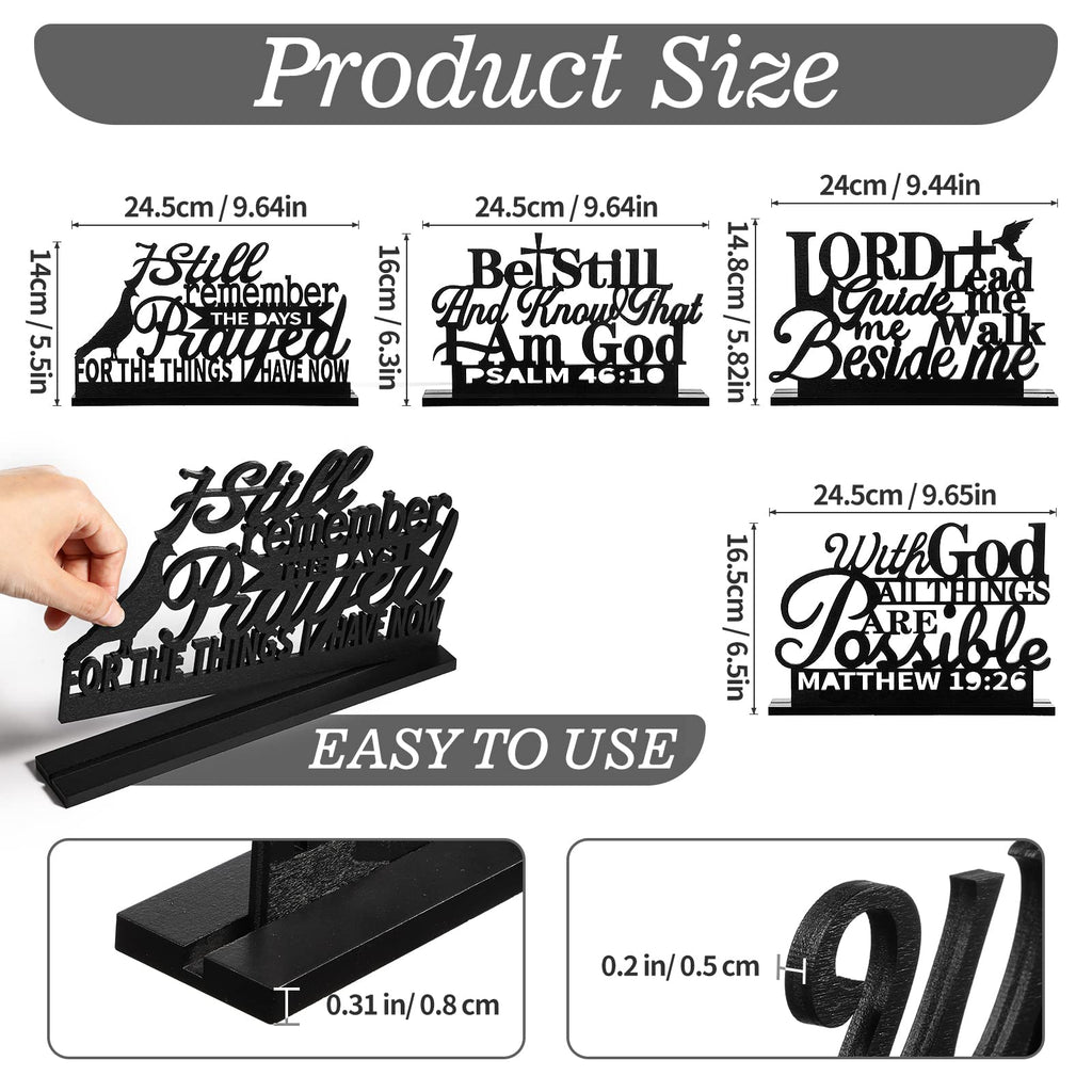 Geetery 4 Pcs Inspirational Table Art Signs Motivational Table Centerpieces I Still Remember The Days Table Decor Blessed Biblic