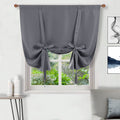 DWCN Blackout Curtains-Tie Up Shade for Window Thermal Insulated Room Darkening Rod Pocket Curtains for Kitchen, Grey, W42 X L43