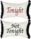 Manual 12.5 X 8.5Inch Decorative Throw Pillow, Tonight Or Not Tonight Reversible Damask