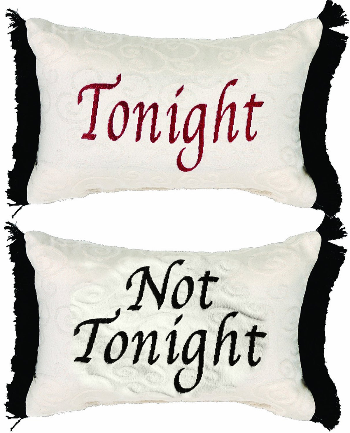 Manual 12.5 X 8.5-Inch Decorative Throw Pillow, Tonight Or Not Tonight Reversible Damask