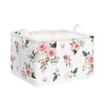 Clastyle Pink Floral Girl Gift Basket Empty Rectangle Flower Roses Storage Basket Baby Clothes Toy Books Shelf Basket, 21L