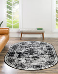 Unique Loom Sofia Collection Area Rug - Salle Garnier (5 3 x 8 Oval, Black/ Ivory)