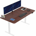 VIVO Electric 71 x 36 in Standing Desk, Memory Height Adjustment, 1B Series, Holds 220 lbs, Dark Walnut Top White Frame, DESK-KI