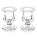 Romadedi Glass Taper Candle Holders - Clear Small Candlestick Holder Bulk, Thicker Glass Candle Sticks Set for Wedding Christmas