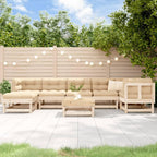 vidaXL Patio Furniture Set with Cushions Outdoor Lounge Set 8 Piece Solid Wood