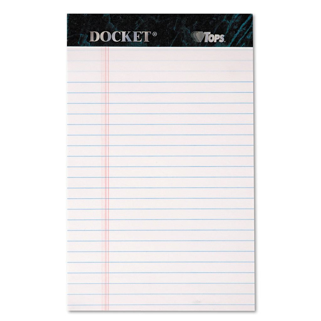 Tops 63360 Docket Ruled Perforated Pads, Legal/Wide, 5 X 8, White, 50 Sheets, Dozen