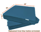 Qqbed 2 Pack Outdoor Patio Chair Pillow Seat Water-Resistant Cushion Covers In Pacific Blue Color 20'X18'X4' - Replacement Co