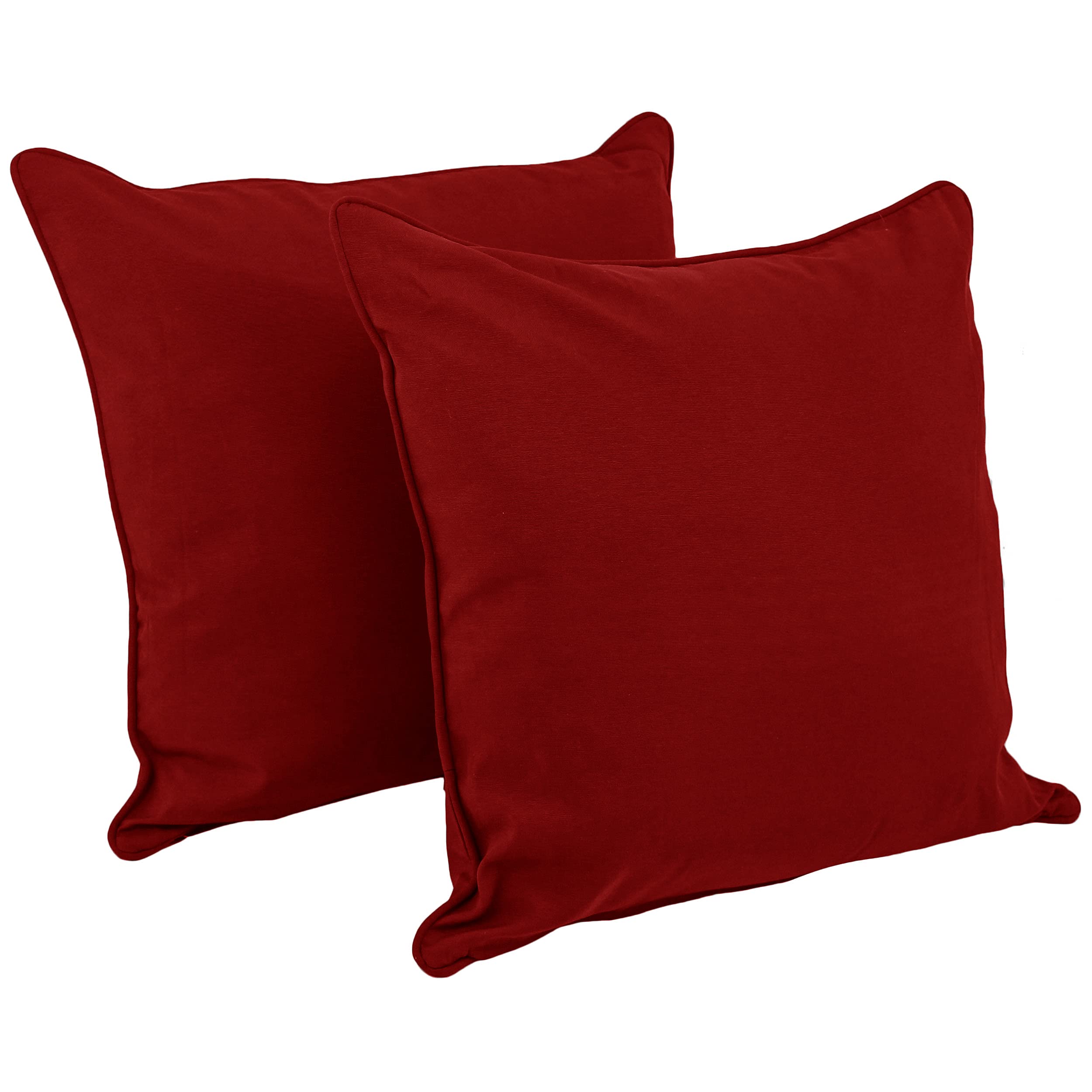 Blazing Needles Corded Twill Floor Pillows (Set of 2), 25&quot;, Ruby Red