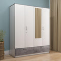 Nilkamal Marbito 4Door Wooden Wardrobe With Mirror For Bedroom|Engineered Wood Build|Clothes Cupboard|2 Drawers With Marble Fin