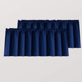 Mrs.Naturall Valance for Kitchen Window,Navy Blue,36 x 16 Inch Length
