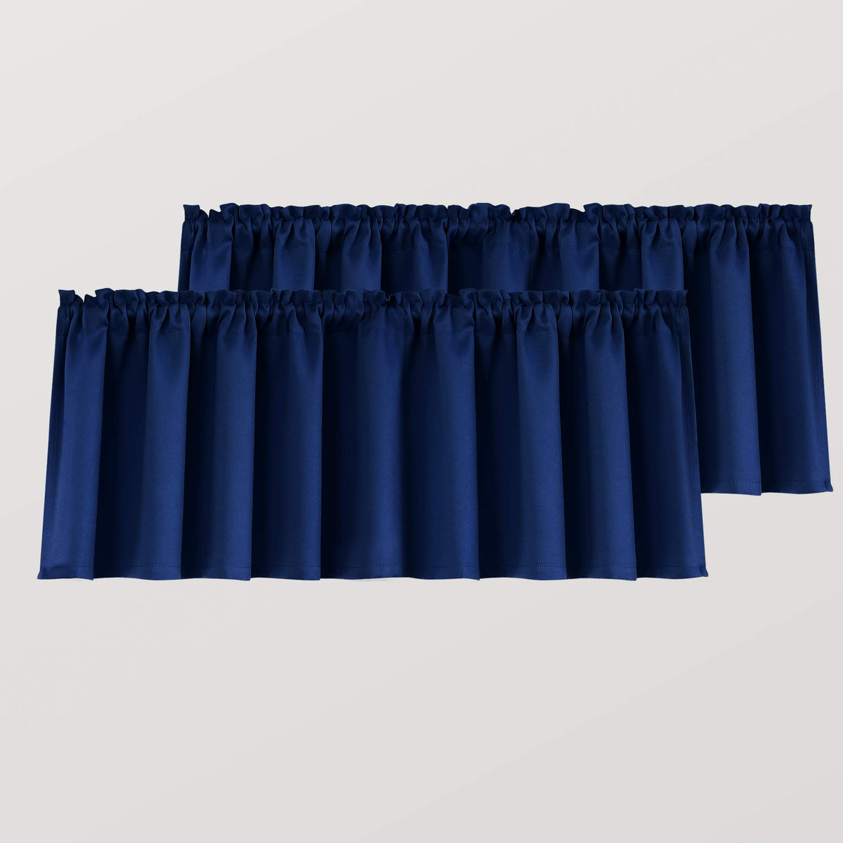 Mrs.Naturall Valance for Kitchen Window,Navy Blue,36 x 16 Inch Length