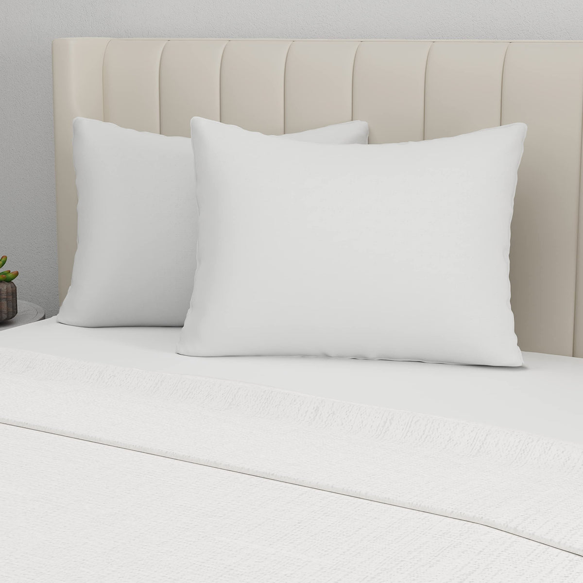 Allerease Cotton Fresh Allergy Protection And Comfort Machine Washable Pillow, King, 2 Pack