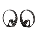 Danya B. Contemporary Encircled Male & Female Reader Cast Iron Sculpture Bookend Statues (Set of Male and Female)