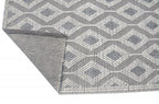 HomeRoots Ivory/Grey PET Yarn 5’ x 7’ Ivory Gray Diamond Trellis Modern Area Rug