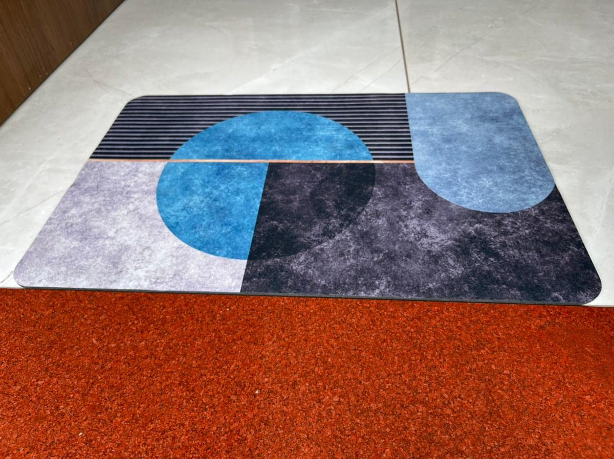 RIGJAK Bathroom Rugs Fit Under DoorNon Slip Skid Shower Bathtub Door Super Absorbent Thin Fashion Washable Floor Bath Mat