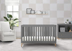 Delta Children Essex 4-In-1 Convertible Baby Crib, Grey With Natural Legs