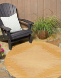 Unique Loom Outdoor Modern Collection Area Rug - Tambor (13' Round, Yellow/ Ivory)
