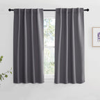 Nicetown Blackout Curtain Panels For Living Room - (Grey Color) 34X63 Inch, 2 Panels Set, Thermal Insulated Room Darkening Blackout Drapes/Draperies With Rod Pocket & Back Tab For Window