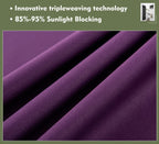 Pi Side Door Curtain 2 Panels,Thermal Insulated Privacy Tie Up Blackout Small Window Covering For Front Door 40 Inches Long (W12Xl40-2Pc,Royal Purple)