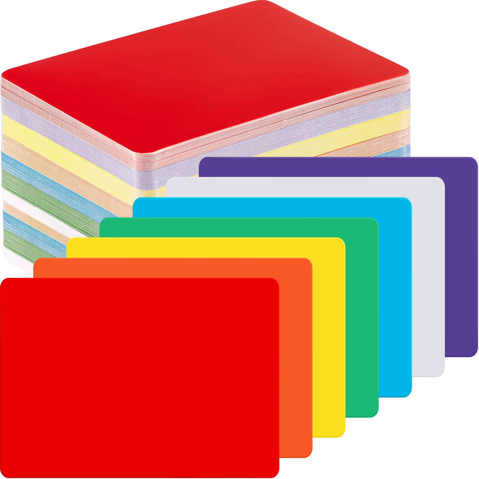 Harloon 100 Pcs Dry Erase Index Cards 2.5 X 3.5 Inch Laminated Reusable Dry Erase Note Cards Sheets For Office To Do List (Color