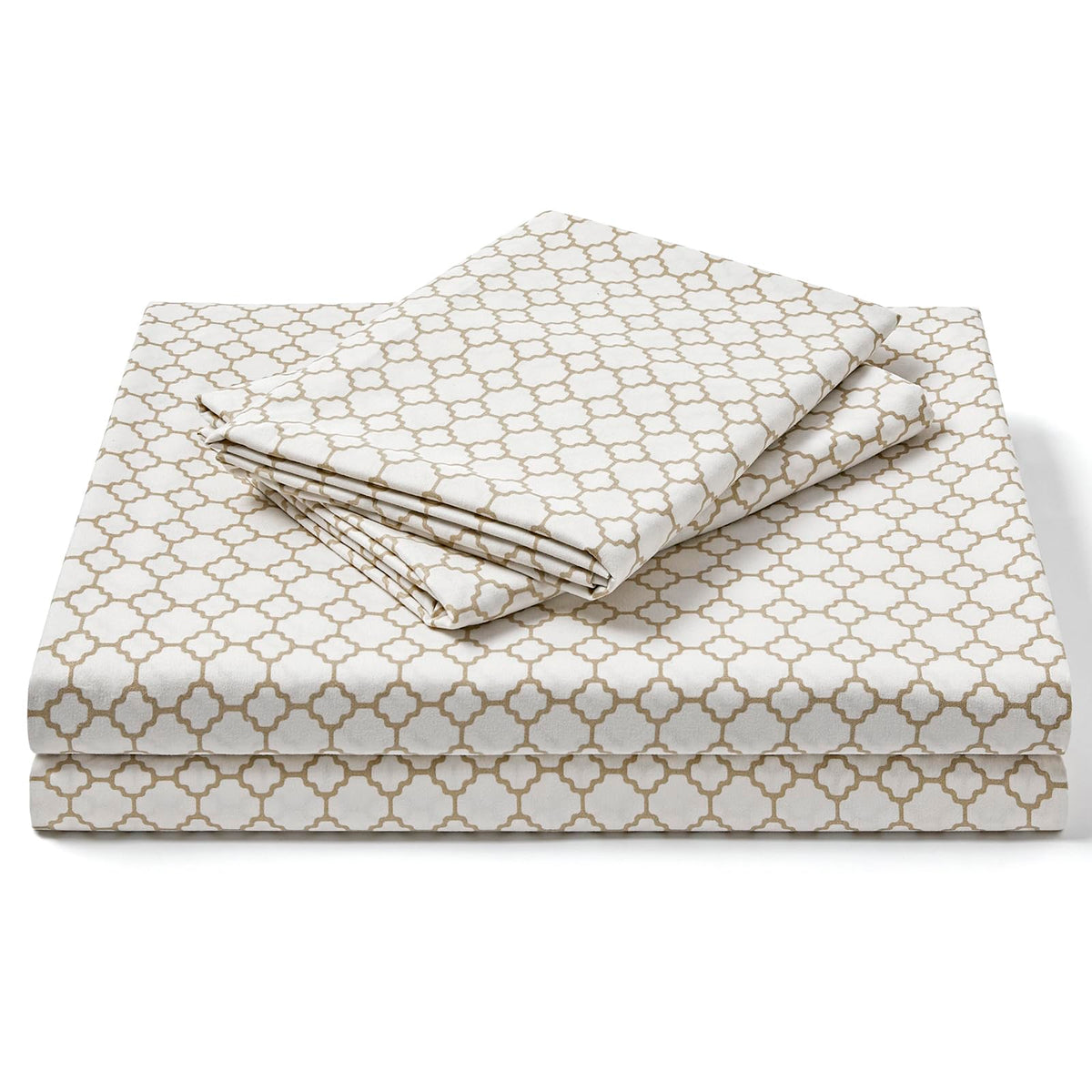 Freshculture Floral Bed Sheets - Ultra Soft California King Sheets Set - Brushed Microfiber Geometric Sheets- Deep Pockets Up To