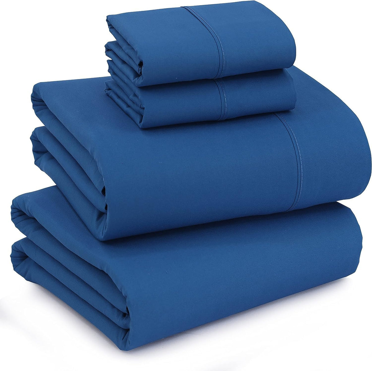 Ruvanti California King Sheets Set, Brushed Microfiber Sheets 4 Pieces (1 Fitted Sheet, 1 Flat Sheet, 2 Pillowcases), With 15-Inch Deep Pockets, Lightweight & Compfy Premium Hotel Bedding, Royal Blue