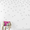 Gray Wall Decal Dots (200 Decals) | Easy Peel & Stick + Safe on Walls Paint | Removable Matte Vinyl Polka Dot Decor | Round Circ