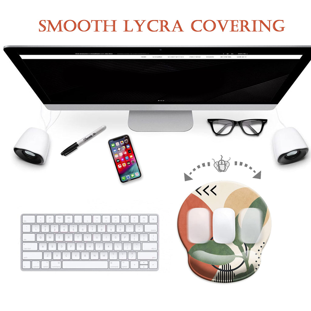 Hopony Ergonomic Mouse Pad With Wrist Support Gel Rest, Comfortable For Computer, Laptop, Pain Relief With Non-Slip Rubber Base,
