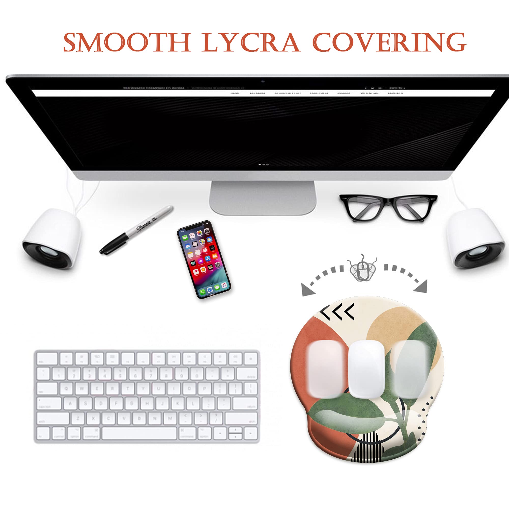Hopony Ergonomic Mouse Pad With Wrist Support Gel Rest, Comfortable For Computer, Laptop, Pain Relief With Non-Slip Rubber Base,