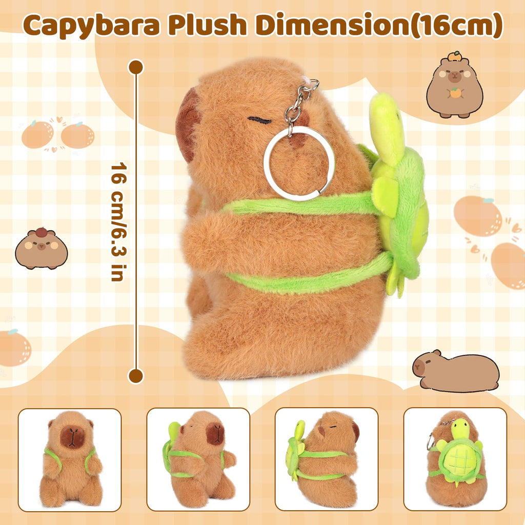 Emoin Cute Capybara Plush Kawaii 6.3Inch Capybara Stuffed Aniamls Toys With Turtle Backpack Capybara Plushie Doll Pillow Capybar