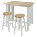 Casual Home 3-Piece Breakfast Set With Solid American Hardwood Top, White