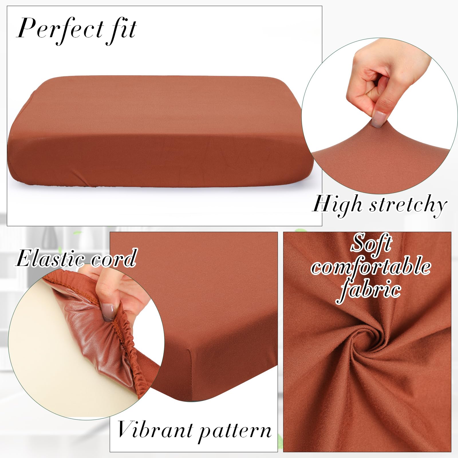 Newwiee 12 Pcs Stretch Sofa Couch Cushion Covers Patio Outdoor Cushion Covers Replacement Waterproof Couch Covers Individual Sli