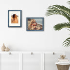 Golden State Art, 9X12 Picture Frame With Mat For 6X8 - High Definition Glass Wall Mounting Horizontal Vertical Display (Blue, 1