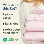 Extra Deep Pocket King Sheets - 4 Piece Breathable & Cooling Bed Sheets - Hotel Luxury Bed Sheet Set - Soft, Wrinkle Free & Comfy - Easily Fits Extra Deep Mattresses - Deep Pocket Lavender Pink Sheets