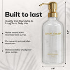 Luxury Glass Soap Dispenser Set By Brighter Barns - Hand And Dish Soap Dispenser For Kitchen Sink - Kitchen Soap Dispenser Set &