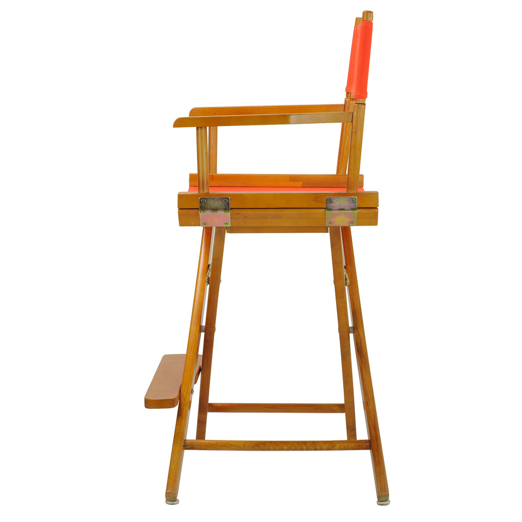 Casual Home Director'S Chair ,Honey Oak Frame/Orange Canvas,24" - Counter Height