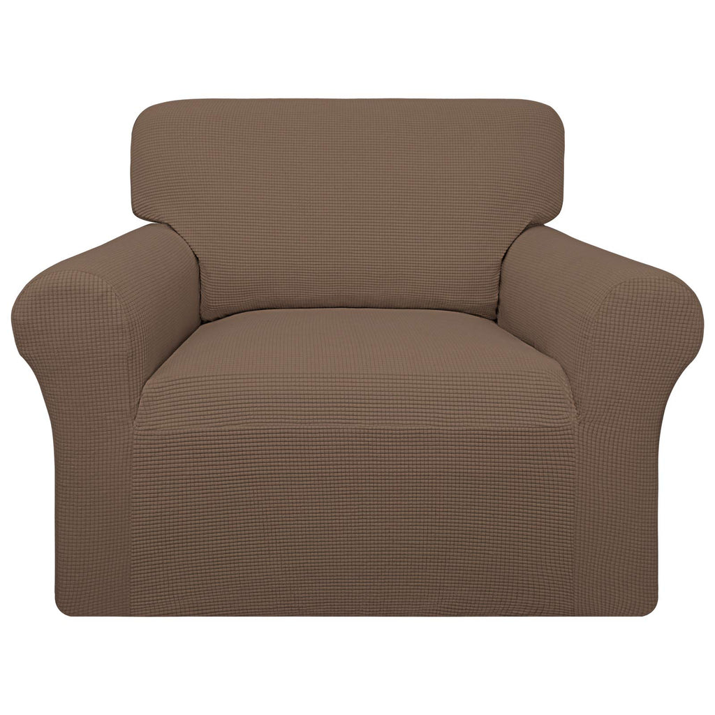 Easy-Going 100% Waterproof Chair Couch Cover, Dual Waterproof Sofa Cover, Stretch Jacquard Sofa Slipcover, Leakproof Furniture Protector For Kids, Pets, Dog And Cat (Chair, Brown)