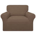 Easy-Going 100% Waterproof Chair Couch Cover, Dual Waterproof Sofa Cover, Stretch Jacquard Sofa Slipcover, Leakproof Furniture Protector For Kids, Pets, Dog And Cat (Chair, Brown)