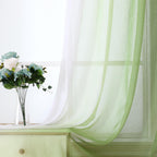 G2000 Sheer Curtains & Drapes 95 Inches Long Green And White Ombre Curtains For Bedroom Living Room Window Curtains Light Filter