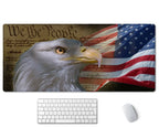 Ssoiu Bald Eagle On American Flag Mouse Pad 35.5 X 15.7 Inch Xxl Full Desk Mousepad Extended Large Non-Slip Rubber Base Waterpro