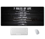 Ssoiu 7 Rules Of Life Motivational Quotes Mouse Pad 35.5 X 15.7 Inch Xxl Full Desk Mousepad Extended Large Non-Slip Rubber Base