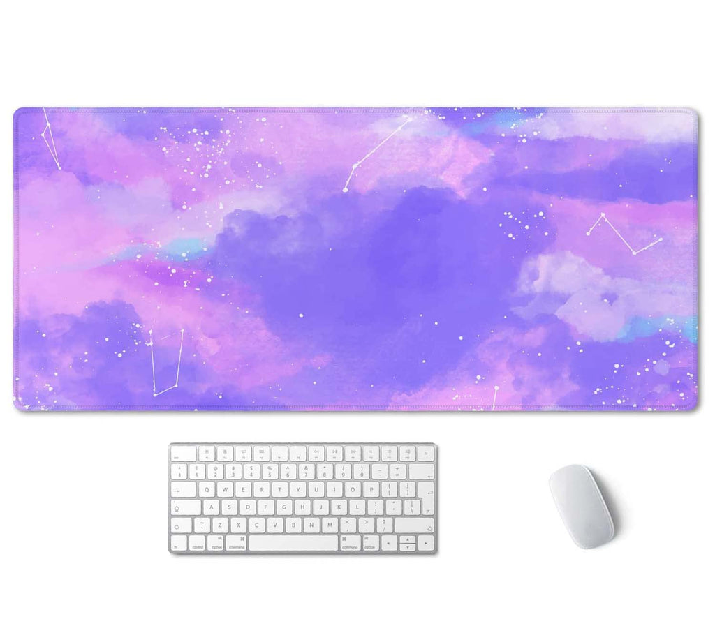 Ssoiu Pink Pastel Desk Mat, Gorgeous Starry Sky Desk Pad, Cute Large Gaming Mousepad, Gamer Girl Desk Pad 35.5' X 15.7', Non-S