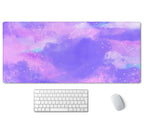 Ssoiu Pink Pastel Desk Mat, Gorgeous Starry Sky Desk Pad, Cute Large Gaming Mousepad, Gamer Girl Desk Pad 35.5' X 15.7', Non-S