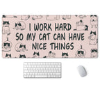 Ssoiu Funny Cats Quote Extended Gaming Mouse Pad (35.5X15.7 In), Large Non-Slip Rubber Base Mousepad With Stitched Edges, Waterp