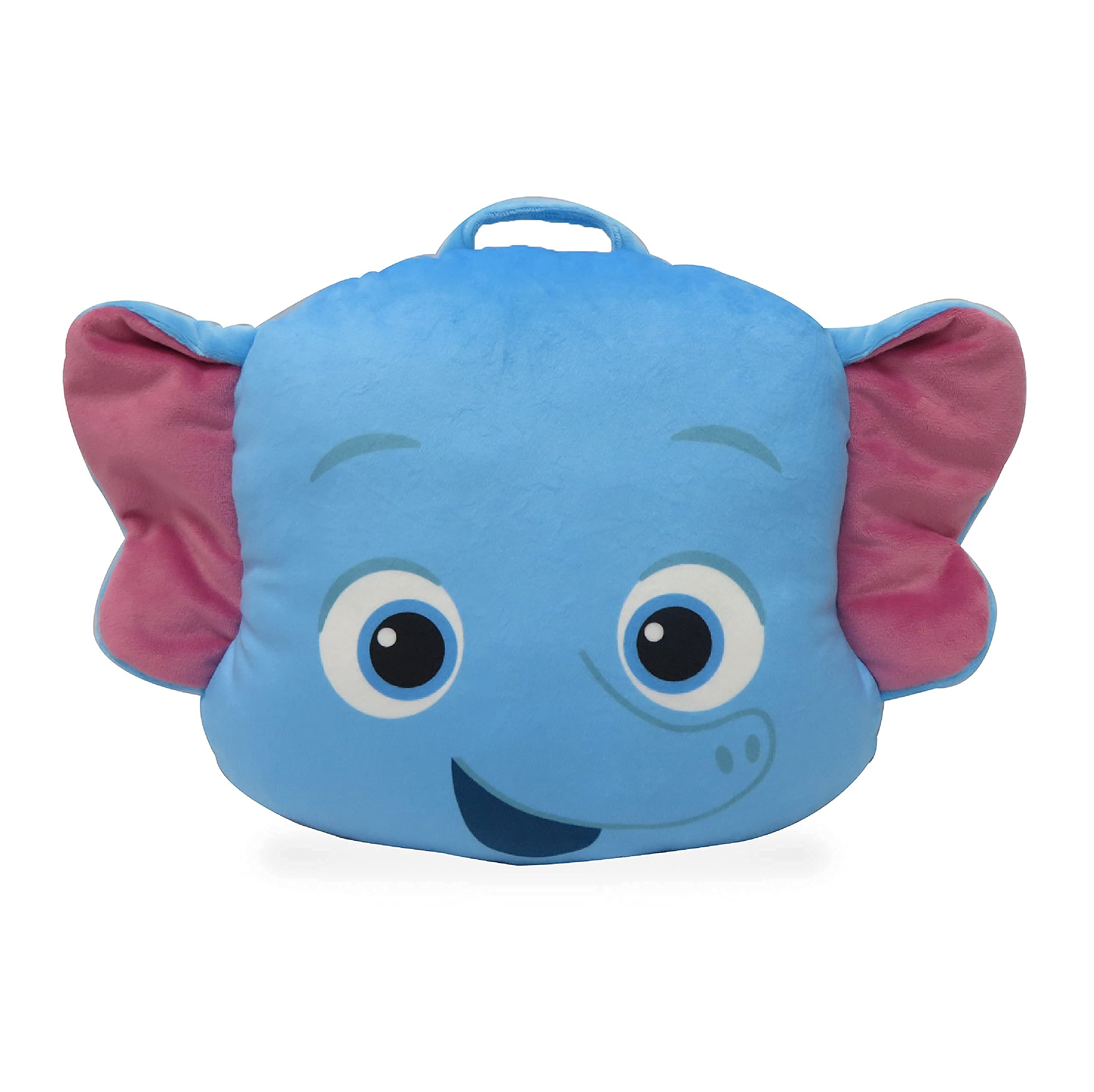 Word Party Bailey Plush Head Pillow - Buddy Toy And Attached Security Blanket - Snuggly Blanket Rolls Into Pillow For Easy Stora