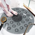 HETVIN Round Floor Mat Foot Scrubber Non Slip Shower Mat with Friction and Suction Cup Anti Slip Bath Mats with Drain Hole Bathr