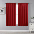 CUCRAF Red Blackout Curtains 45 inch Length 2 Panels Set, Rod Pocket Room Darkening Drapes for Bedroom Living Room, Insulated Th