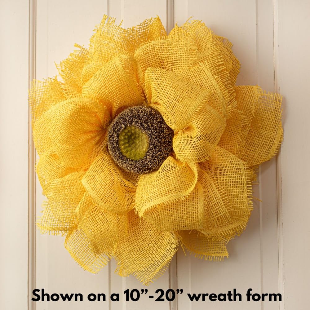Craig Bachman Yellow And Black Flower Center & Artificial Sunflowers Set - Ideal For Sunflower Wreaths, Home, Kitchen, Spring, A